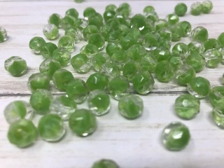 Bead Binge Supply - Beads - Pale green chalcedony faceted puffe