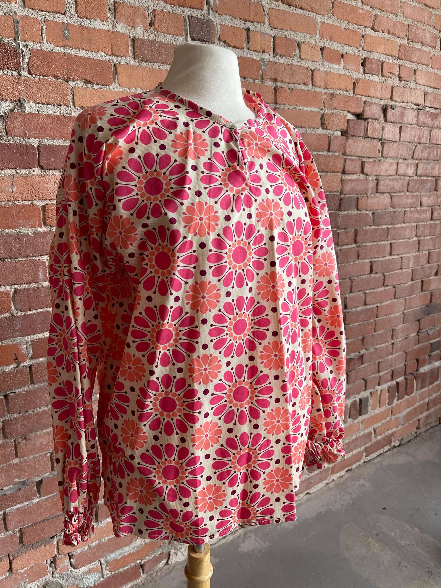 Pink Floral Cotton Blouse (small, large & XL)